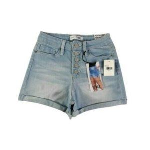 YMI Women Juniors Jean Shorts Sz 3 W26 Flawless High Waist Light Wash Button Fly